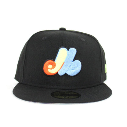Montreal Expos New Era Fitted 59Fifty hat (Orange Lime Sky Gray Under Brim)