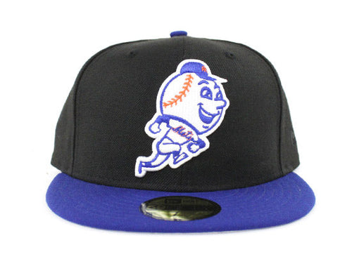 Mr Mets NY Mets New Era 59Fifty Fitted Hats (Black Blue Gray Under Brim)