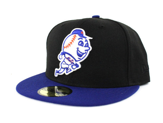 Mr Mets NY Mets New Era 59Fifty Fitted Hats (Black Blue Gray Under Brim)