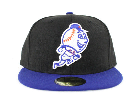 Mr Mets NY Mets New Era 59Fifty Fitted Hats (Black Blue Gray Under Brim)