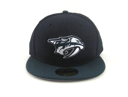 Nashville Predators 59Fifty New Era Fitted Hats (NAVY GREEN GRAY UNDER BRIM)
