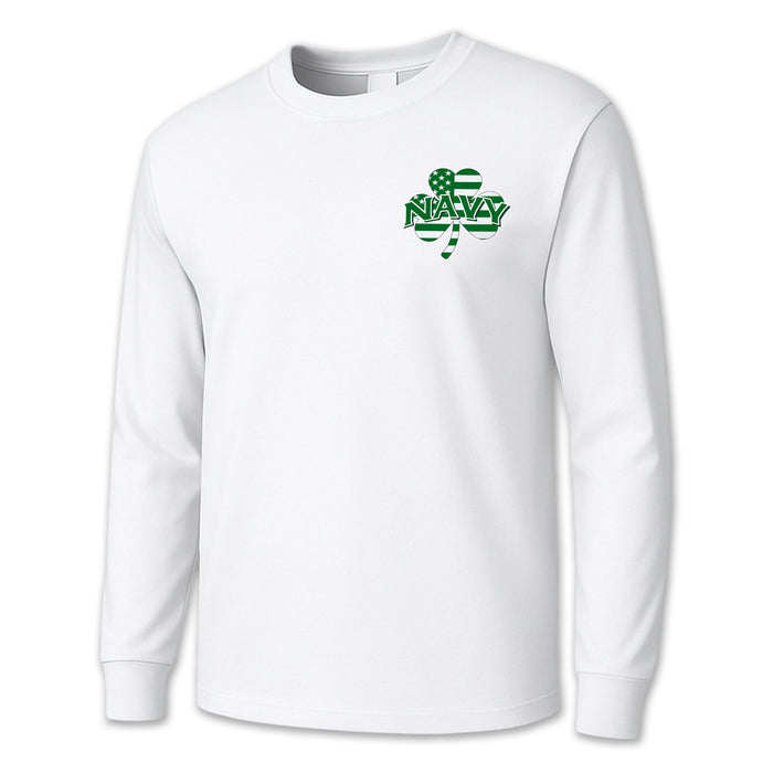 Navy Shamrock Long Sleeve T-Shirt