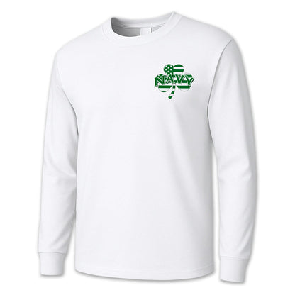 Navy Shamrock Long Sleeve T-Shirt