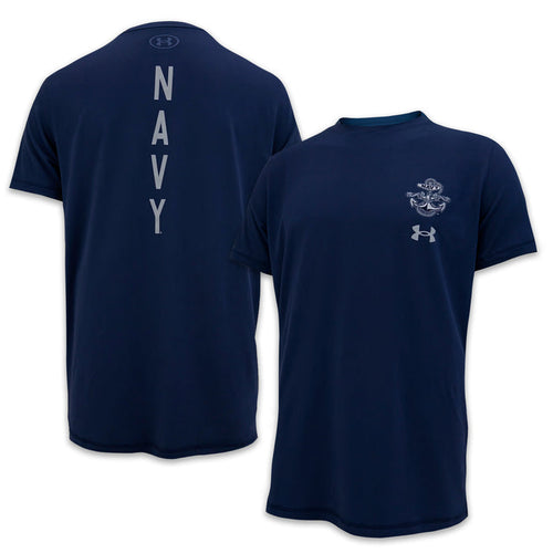 Navy Under Armour Anchor Silent Service Spine Tech T-Shirt (Navy)