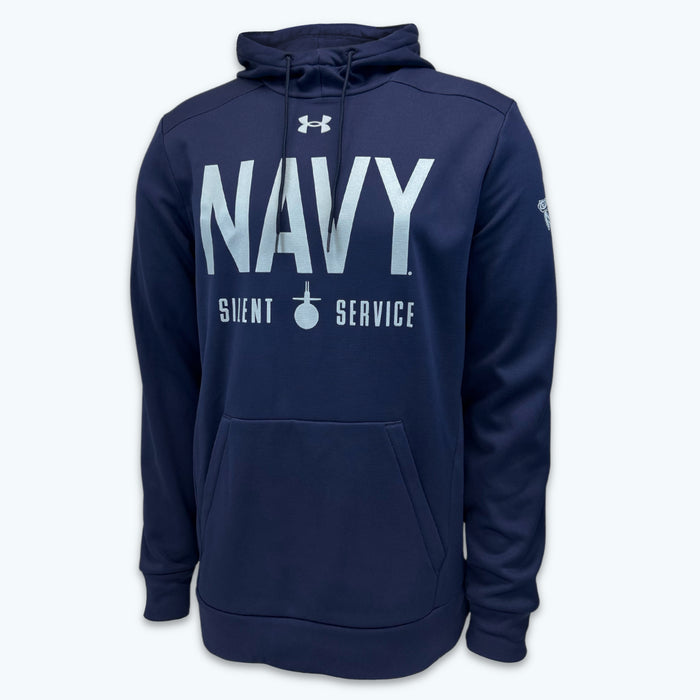 Navy Under Armour Silent Service Fleece Hood (Navy)