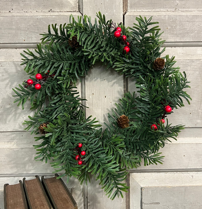 NET-40L Faux Pine & Berry Large Wreath