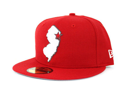 New Jersey State New Era 59Fifty Fitted Hats (Red Gray Under Brim)