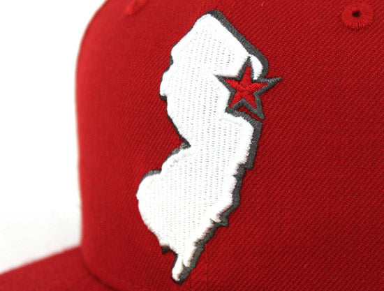 New Jersey State New Era 59Fifty Fitted Hats (Red Gray Under Brim)