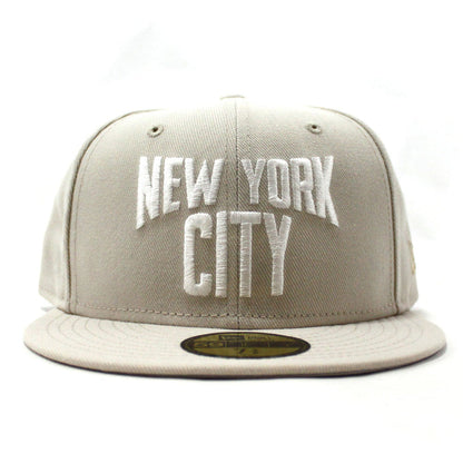 New York City New Era 59Fifty Fitted Hat (John Lennon Stone Gray Under Brim)