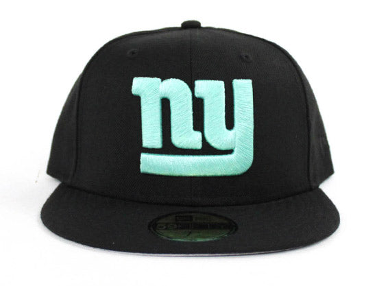 New York Giants New Era 59Fifty Fitted Hat (Nike Air Foamposite Pro Island Green 2017 Aqua Black Gray Under Brim)