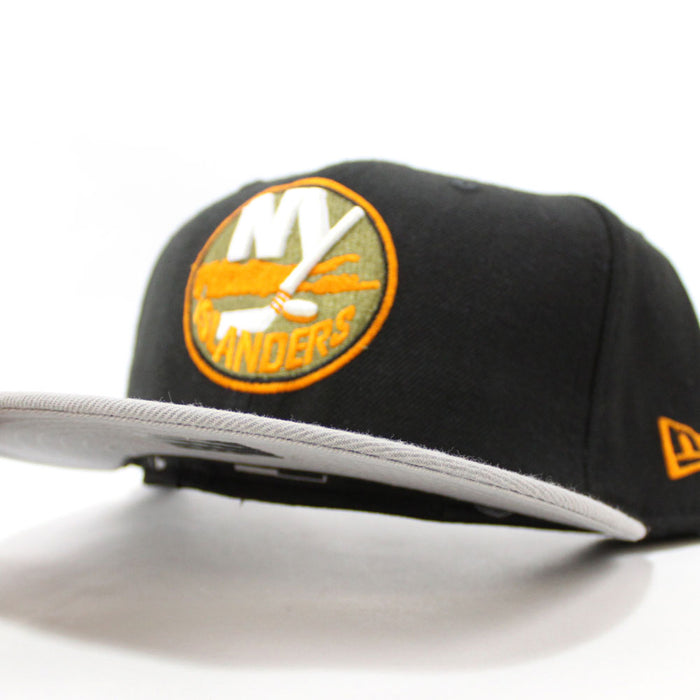 New York Islanders New Era 59Fifty Fitted Hat (Black Gray Light Orange)
