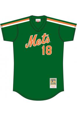 New York Mets #18 Darryl Strawberry Mitchell and Ness Authentic Mesh BP Jersey