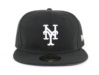 New York Mets New Era 59Fifty Fitted Hats (Black White GRAY UNDER BRIM)