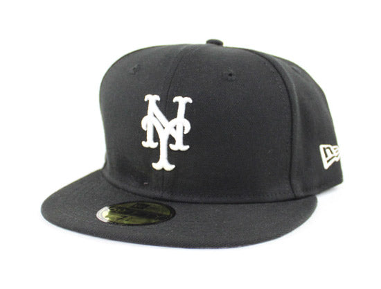New York Mets New Era 59Fifty Fitted Hats (Black White GRAY UNDER BRIM)