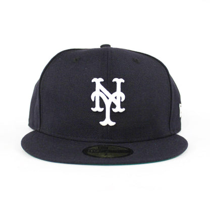 New York Mets New Era 59Fifty Fitted Hats (NAVY GREEN UNDER BRIM NY YANKEES COLOR METS)