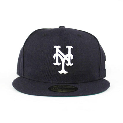 New York Mets New Era 59Fifty Fitted Hats (NAVY GREEN UNDER BRIM NY YANKEES COLOR METS)