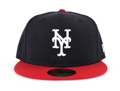 New York Mets New Era 59Fifty Fitted Hats (Navy Red Gray Under Brim)