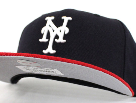 New York Mets New Era 59Fifty Fitted Hats (Navy Red Gray Under Brim)