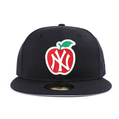 New York Yankees New Era 59Fifty Fitted Hat (Big Apple Navy Gray Under Brim)