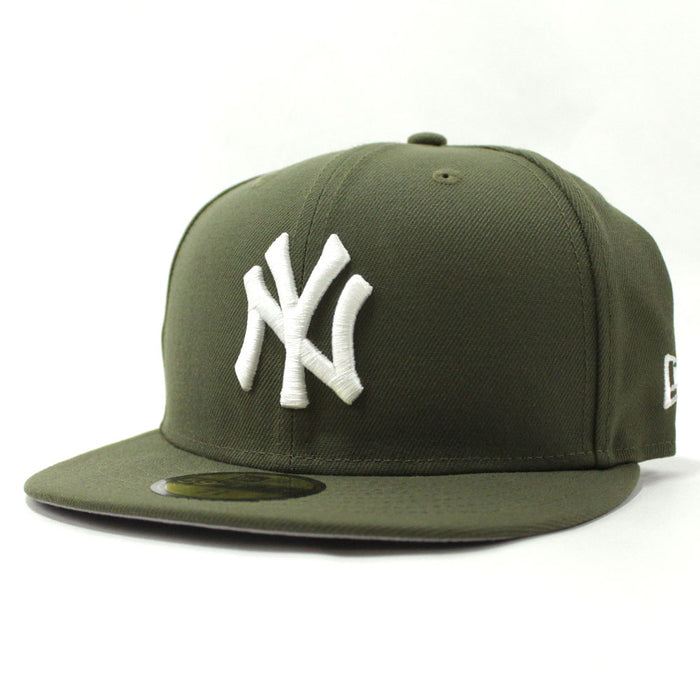 New York Yankees New Era 59Fifty Fitted Hat (Olive Gray Under Brim)