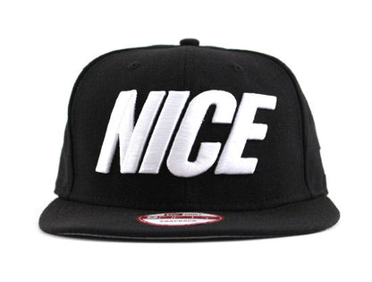 NICE New Era 9fifty Snapback Hat (BLACK WHITE  GRAY UNDER BRIM)