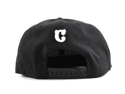 NICE New Era 9fifty Snapback Hat (BLACK WHITE  GRAY UNDER BRIM)