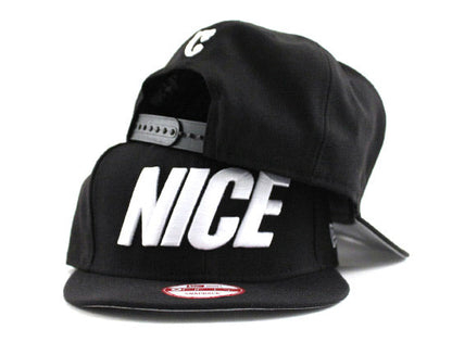 NICE New Era 9fifty Snapback Hat (BLACK WHITE  GRAY UNDER BRIM)