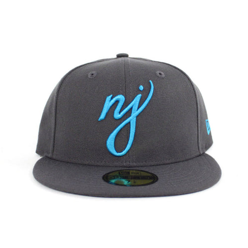 NJ Script New Era 59Fifty Fitted Hat (Dark Gray Teal)
