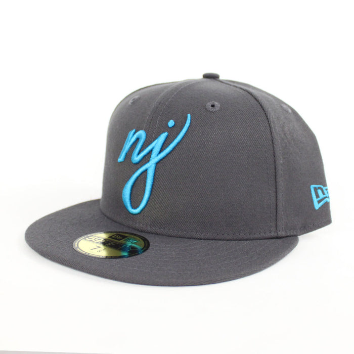 NJ Script New Era 59Fifty Fitted Hat (Dark Gray Teal)