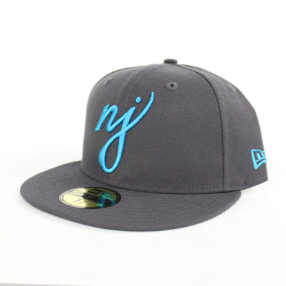 NJ Script New Era 59Fifty Fitted Hat (Dark Gray Teal)