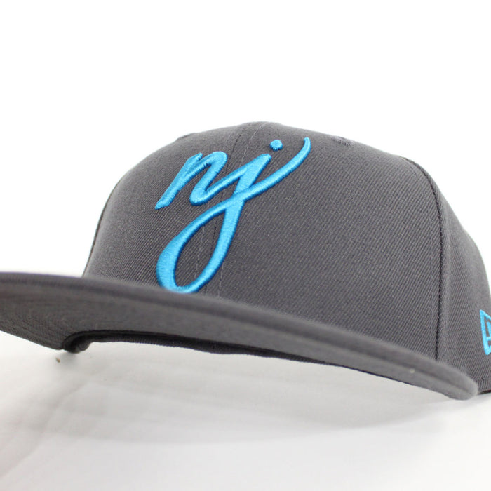NJ Script New Era 59Fifty Fitted Hat (Dark Gray Teal)