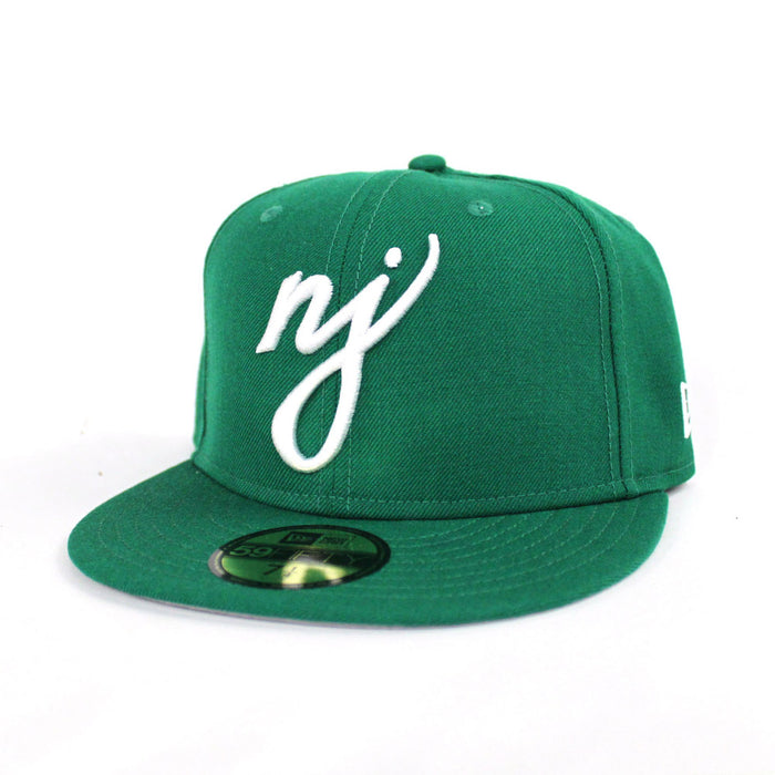 NJ Script New Era 59Fifty Fitted Hat (Kelly Green Gray Under Brim)