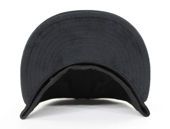 NJ Script New Era 59Fifty Fitted Hats (Black On Black Suede Under Brim)