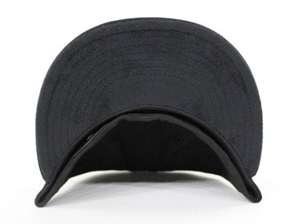 NJ Script New Era 59Fifty Fitted Hats (Black On Black Suede Under Brim)