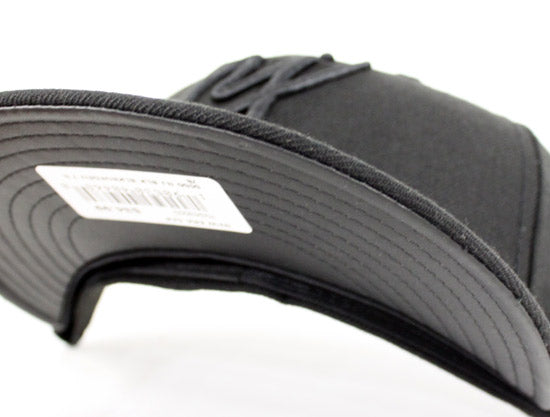 NJ Script New Era 59Fifty Fitted Hats (Black On Black Vigan Leather Under Brim)