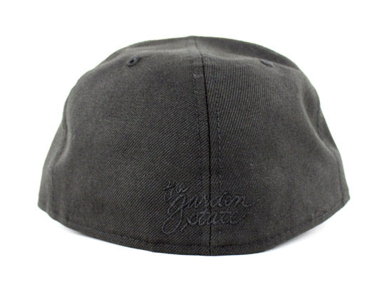 NJ Script New Era 59Fifty Fitted Hats (Black On Black Vigan Leather Under Brim)