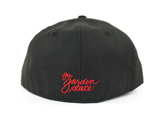 NJ Script New Era 59Fifty Fitted Hats (Black Red Gray Under Brim)