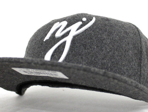 NJ Script New Era 59Fifty Fitted Hats (Flannel Gray Under Brim)