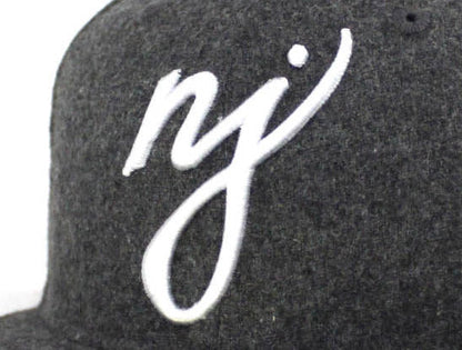 NJ Script New Era 59Fifty Fitted Hats (Flannel Gray Under Brim)
