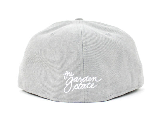 NJ Script New Era 59Fifty Fitted Hats (Gray White Gray Under Brim)