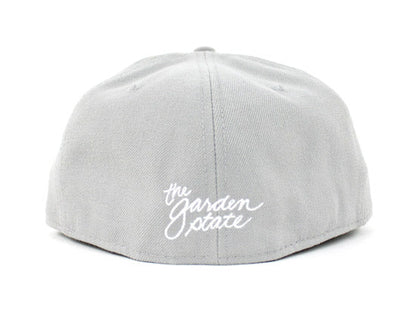 NJ Script New Era 59Fifty Fitted Hats (Gray White Gray Under Brim)