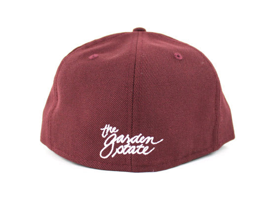 NJ Script New Era 59Fifty Fitted Hats (MAROON GRAY UNDER BRIM)