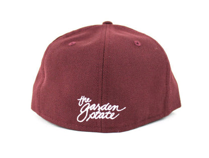 NJ Script New Era 59Fifty Fitted Hats (MAROON GRAY UNDER BRIM)