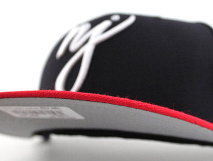 NJ Script New Era 59Fifty Fitted Hats (Navy Red Gray Under Brim)