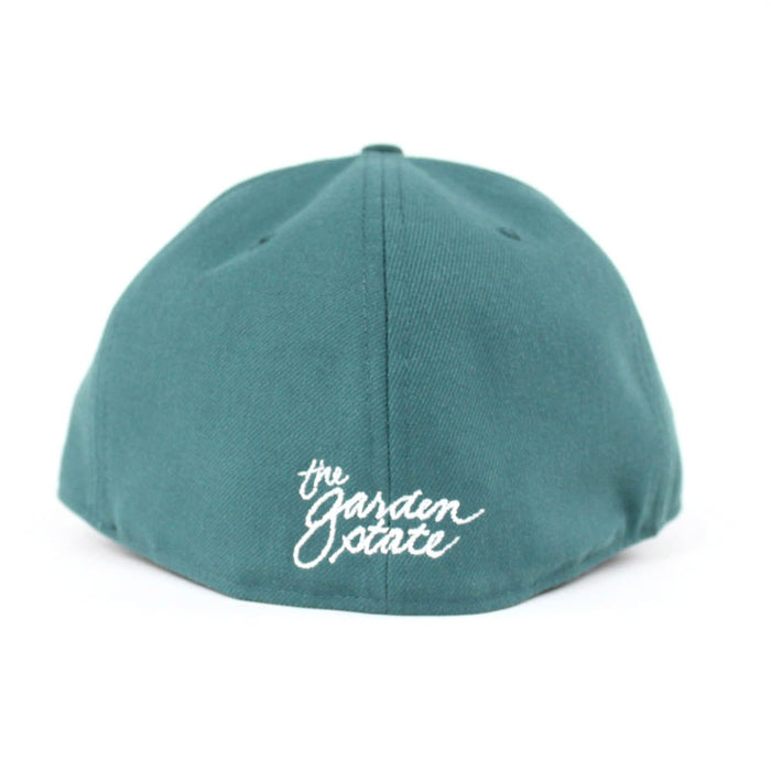 NJ Script New Era 59Fifty Fitted Hats (Pine Needle Philadelphia Eagles Color Gray Under Brim)