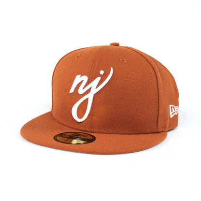NJ Script New Era 59Fifty Fitted Hats (Rust Gray Under Brim)