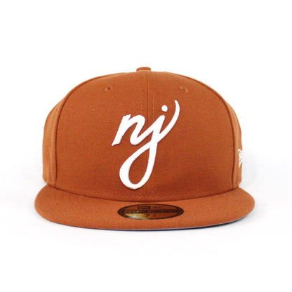 NJ Script New Era 59Fifty Fitted Hats (Rust Gray Under Brim)