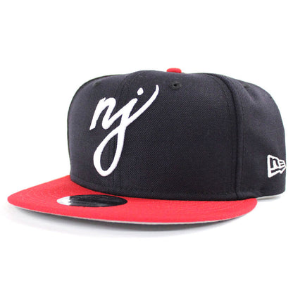 NJ Script New Era 9Fifty Snapback Hat (Navy Red Gray Under Brim)