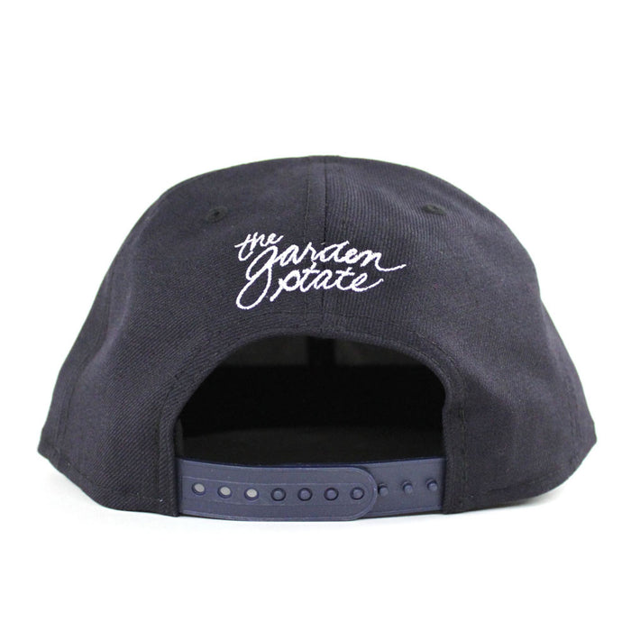NJ Script New Era 9Fifty Snapback Hat (Navy Red Gray Under Brim)