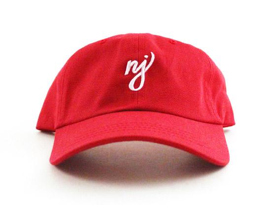 NJ Unconstructed Baseball Adjustable Dad Hat (Dark Red)